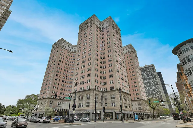 a view of a tall building