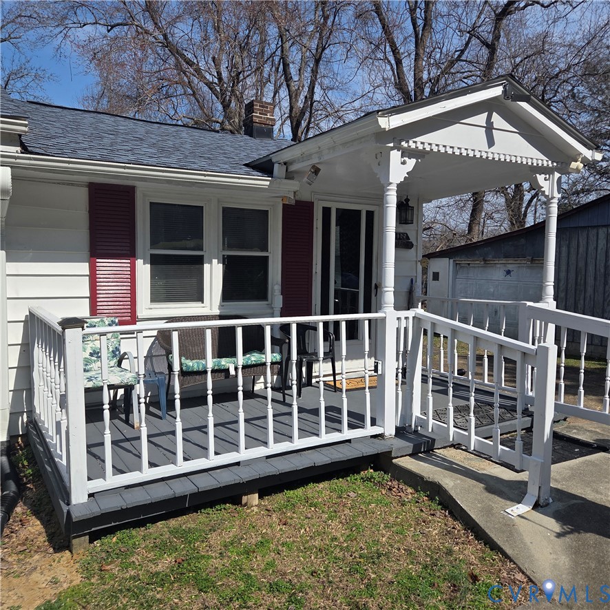 a view of a house with a window