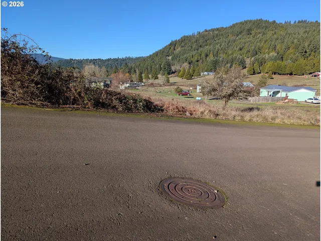 a view of a road with a mountain view