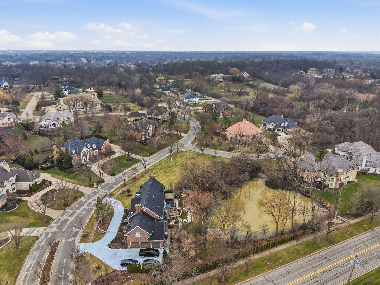 9045 Turnberry Drive Burr Ridge, IL 60527 - Photo 12 of 14 an aerial view of residential houses with city view
