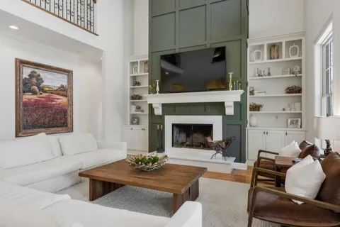 a living room with furniture and a couch