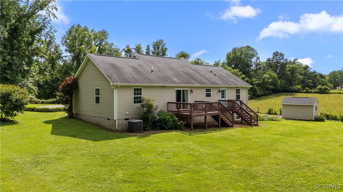 201 School Road Dillwyn, VA 23936 - Photo 37 of 48 a view of a house with backyard garden and trees