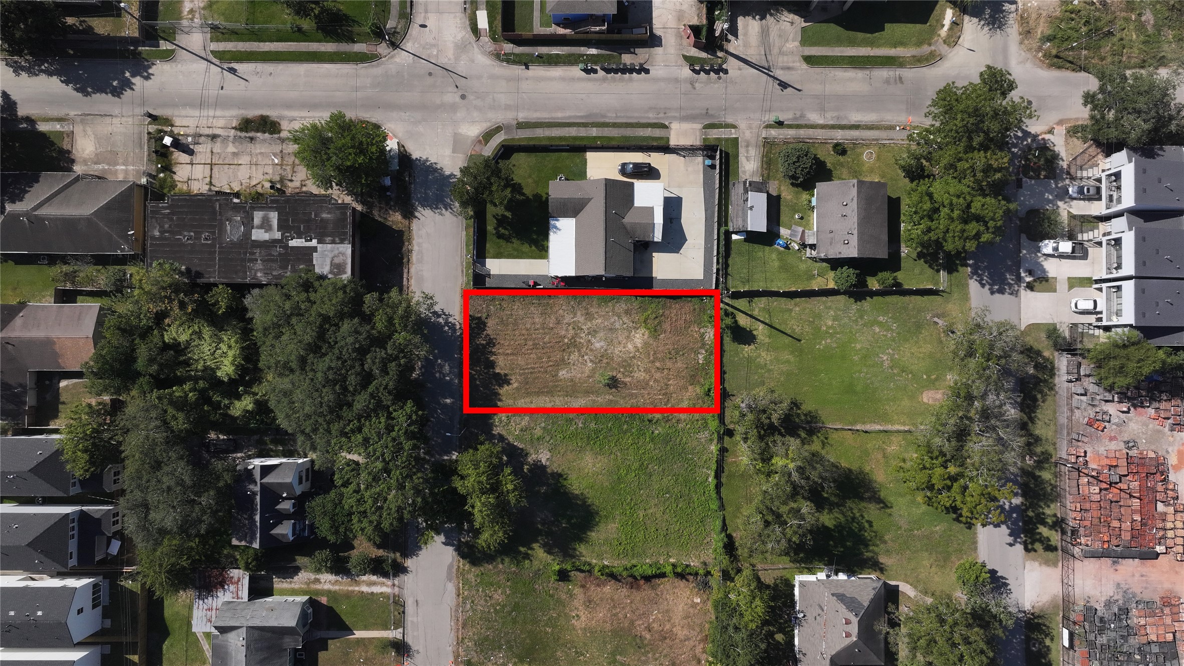 6644 Burkett Street Houston, TX 77021 - Photo 9 of 9 an aerial view of a house with swimming pool and large trees