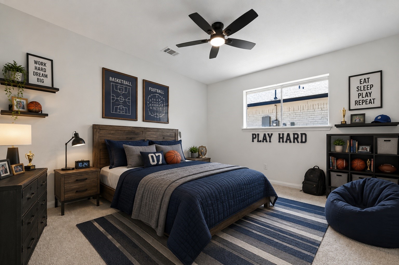 503 Allison Street Conroe, TX 77303 - Photo 19 of 34 Digitally Staged boys/Guest room
