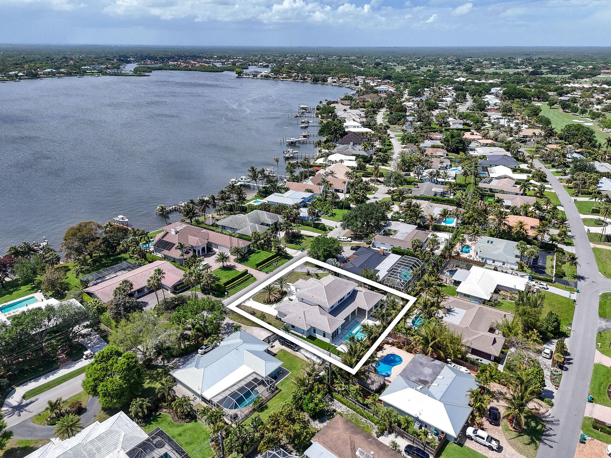 192 River Drive Jupiter, FL 33469 - Photo 42 of 45 an aerial view of a city with lake view
