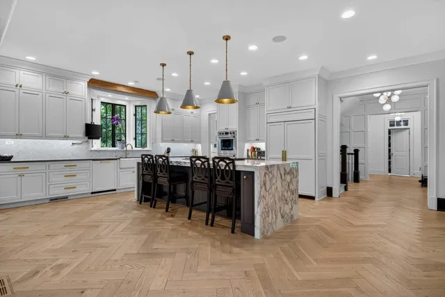 a living room with furniture fireplace and a flat screen tv