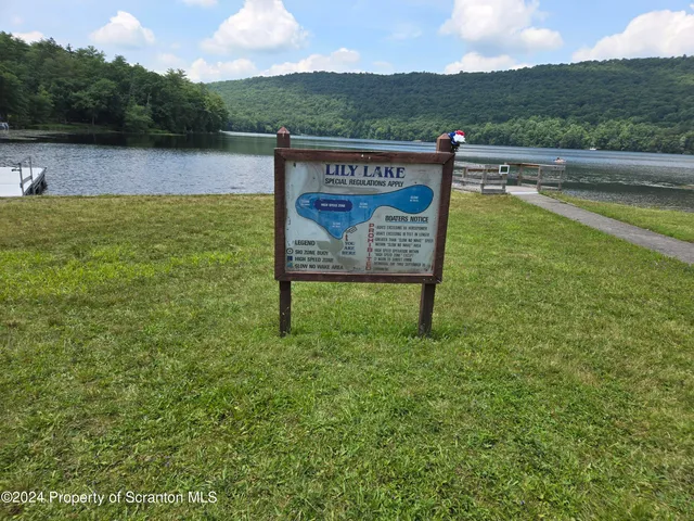 a view of a lake with a mountain in the background
