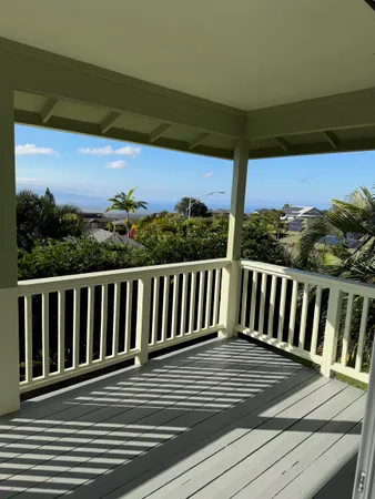 a view of deck with a chair