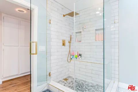 a bathroom with a shower