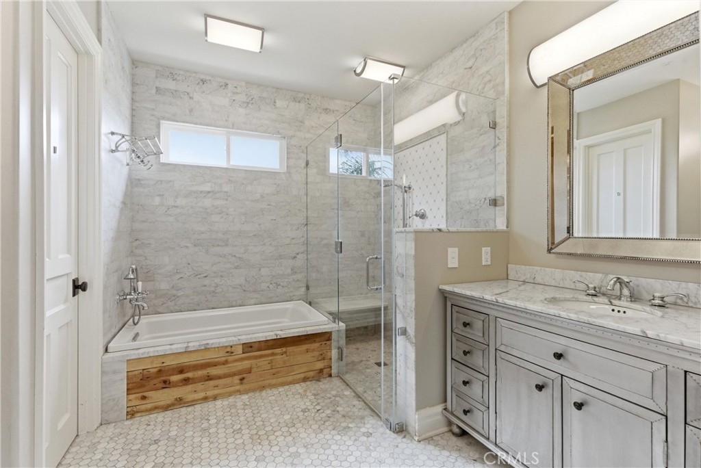 29131 Bouquet Canyon Road Silverado, CA 92676 - Photo 66 of 74 Large bathroom with soaker tub, and walk in shower