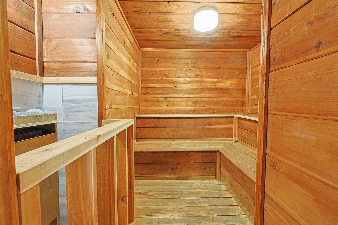 373 Wild Irishman Road, Unit 1071 Keystone, CO 80435 - Photo 18 of 22 Sauna / steam room featuring wooden walls, wood ceiling, and wood-type flooring