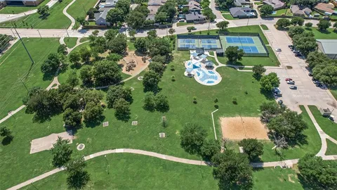 an aerial view of a house