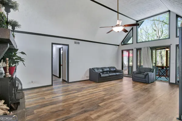 a living room with furniture