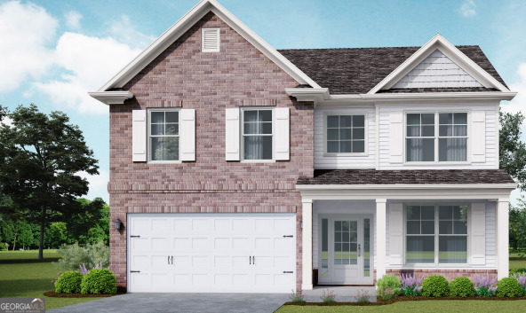 2230 Highridge Point Drive Lithia Springs, GA 30122 - Photo 1 of 1 a front view of a house with a garden
