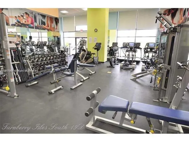 a room with gym equipment