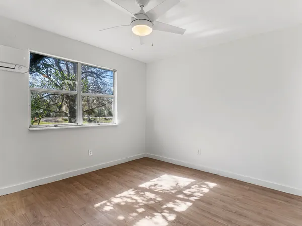 an empty room with a window