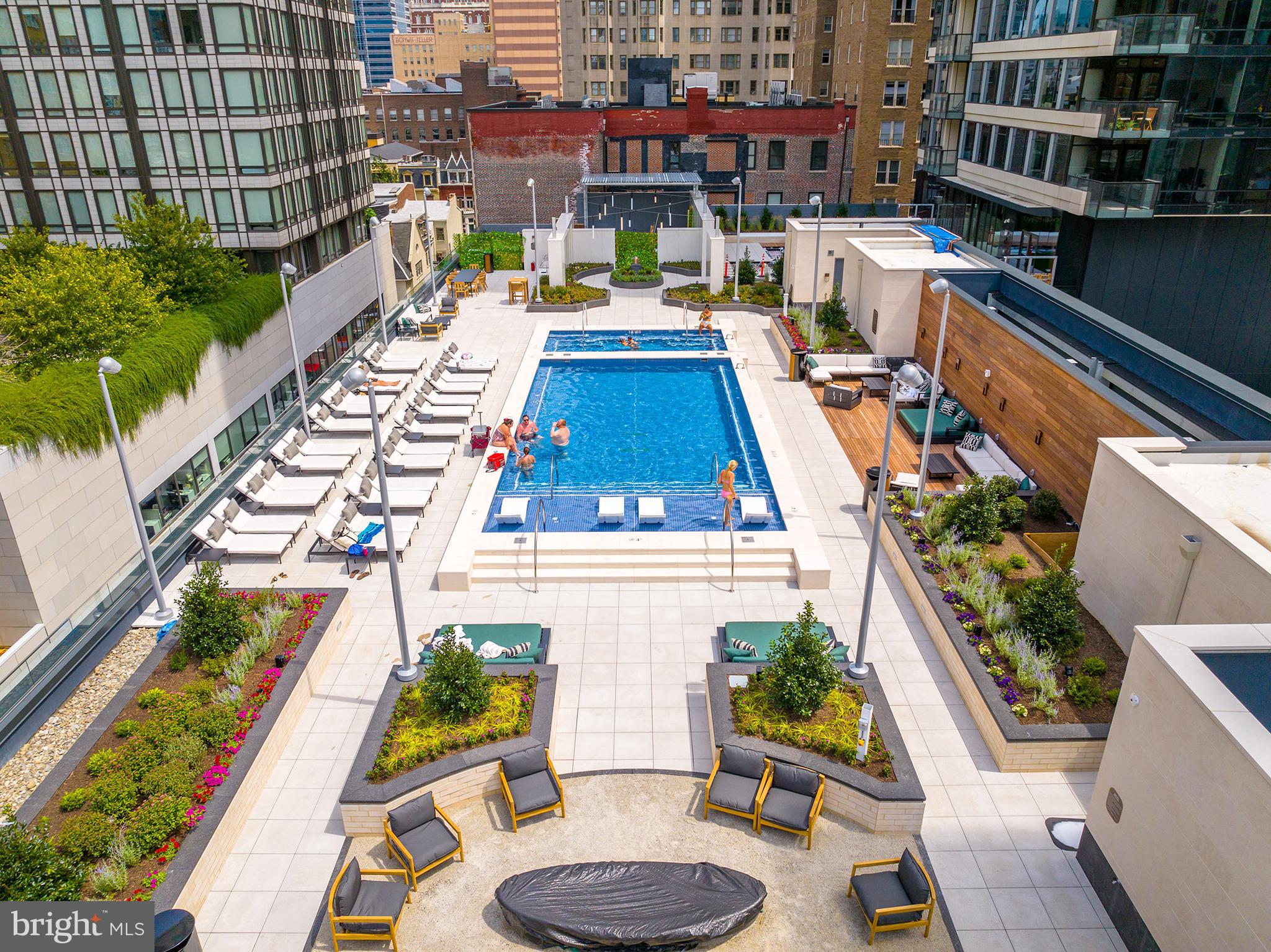 1901 Walnut Street, Unit 6F Philadelphia, PA 19103 - Photo 28 of 32 a view of swimming pool with outdoor seating