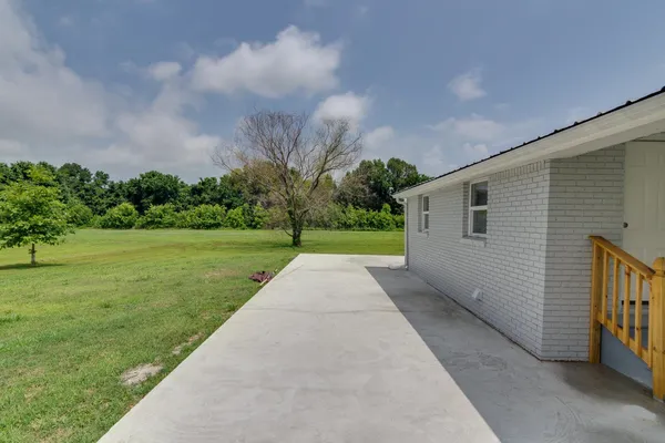 a view of back yard of the house