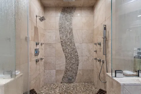 a living room with furniture fireplace and a flat screen tv