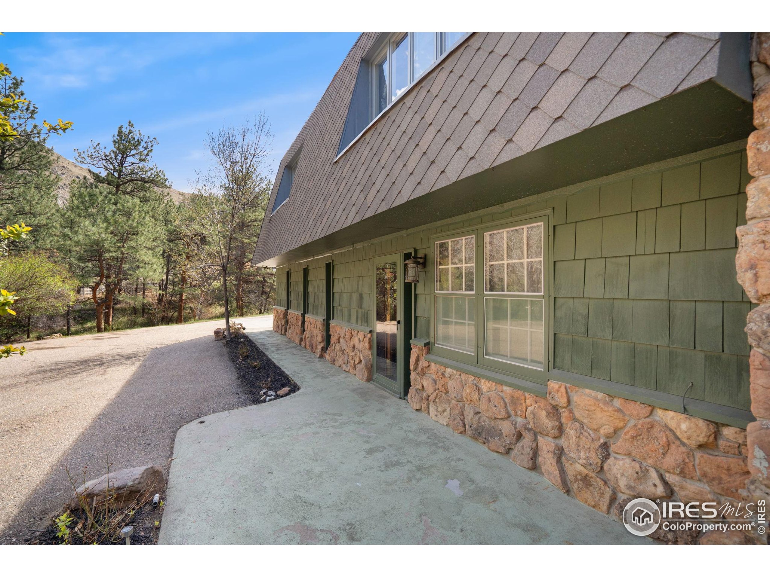 7301 Poudre Canyon Road Bellvue, CO 80512 - Photo 7 of 41 a view of a backyard with plants and large tree
