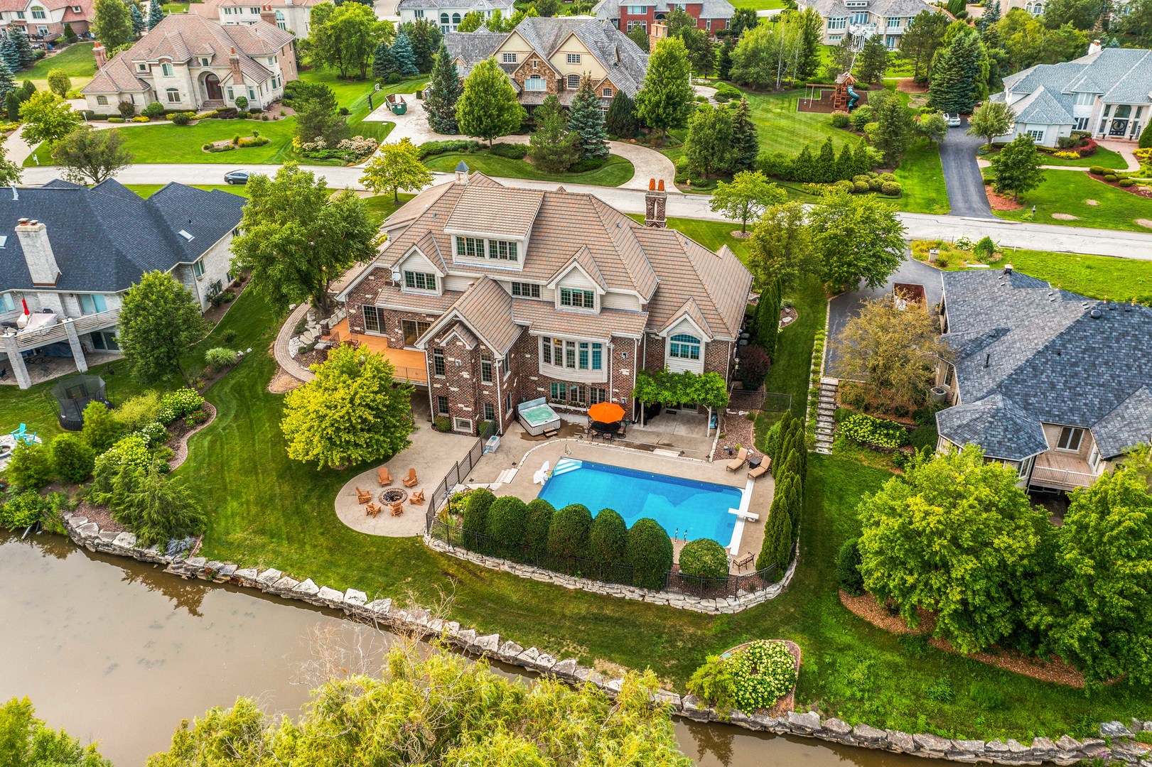 109 Singletree Road Orland Park, IL 60467 - Photo 55 of 66 an aerial view of a house with yard swimming pool and outdoor seating