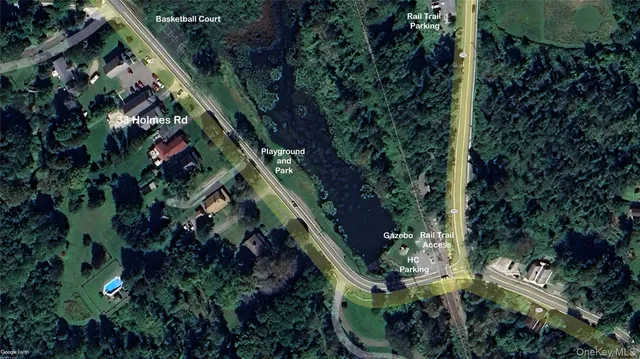 an aerial view of house with yard