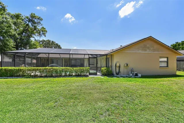 a house view with garden space