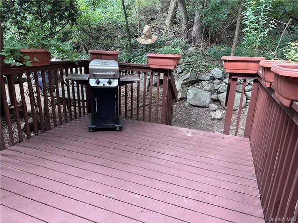 a view of a patio on the roof deck