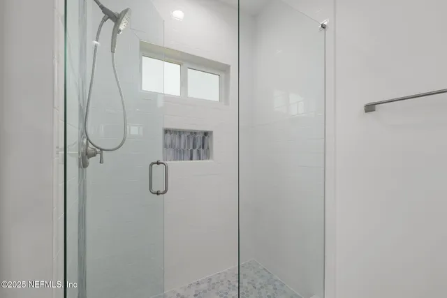 a bathroom with a shower