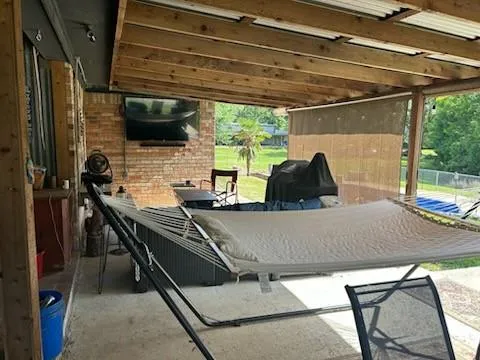 a view of outdoor space with seating area