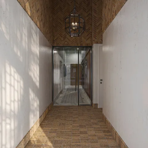 a view of a patio with couches and potted plants