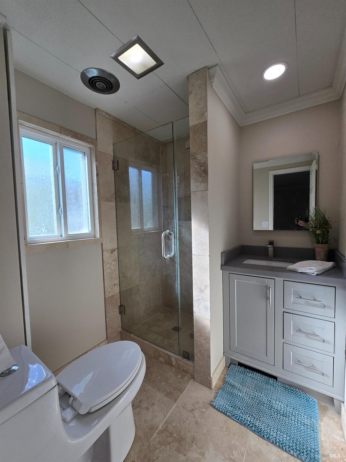 108 Cardinal Way Santa Rosa, CA 95409 - Photo 6 of 20 a bathroom with a granite countertop sink toilet and shower
