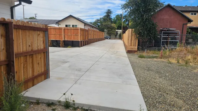 a view of backyard of house