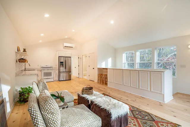 a living room with furniture