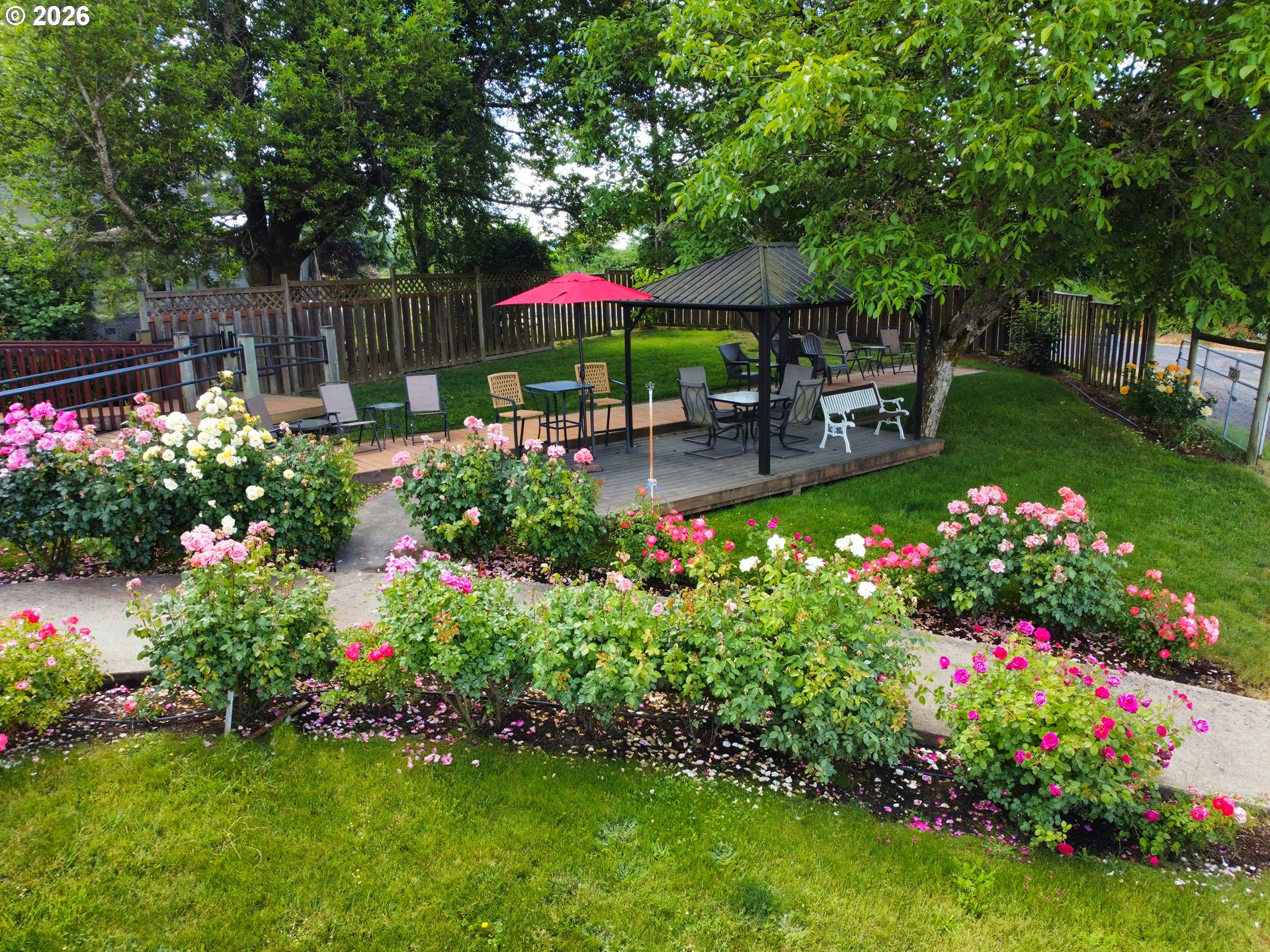 18700 Northwest Adcock Road Yamhill, OR 97148 - Photo 33 of 42 a view of a garden with patio