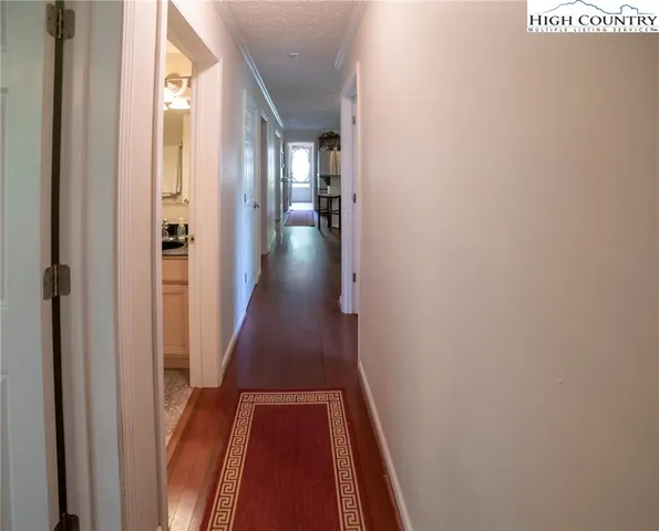 a view of hallway with stairs