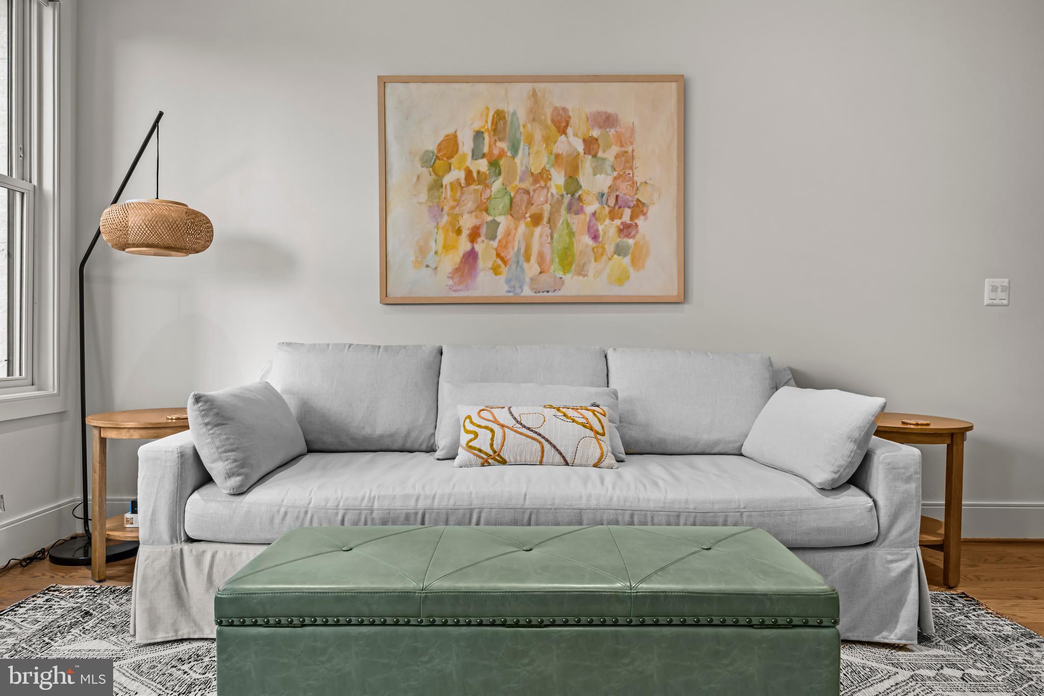 270 15th Street Southeast, Unit 301 Washington, DC 20003 - Photo 10 of 31 a living room with a couch and chandelier