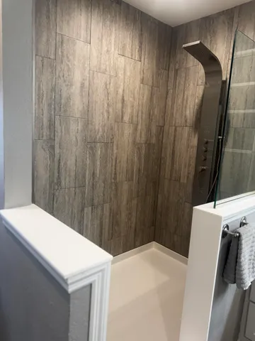 a view of an outdoor space with seating