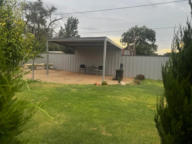 a view of backyard with tree