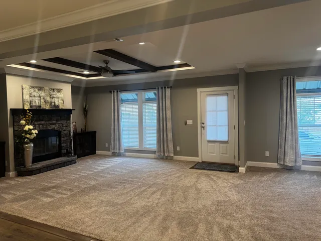 en empty room with windows