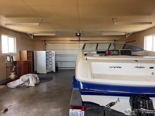 a view of a lake with a big yard