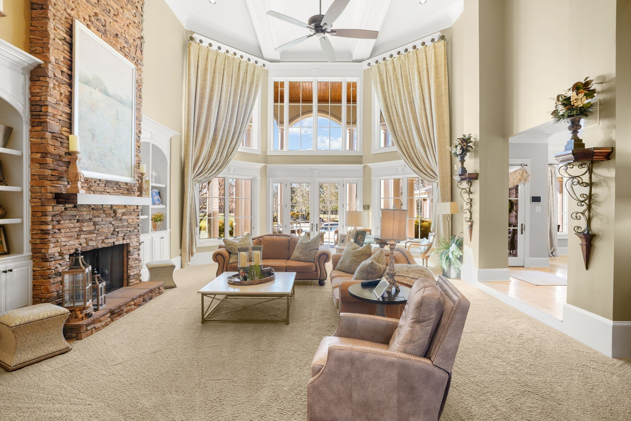 510 Davis Road Lebanon, TN 37087 - Photo 13 of 70 a living room with furniture a fireplace and a chandelier