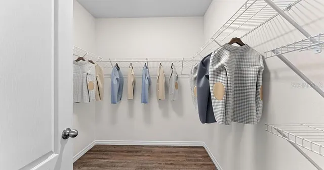 a view of a walk in closet