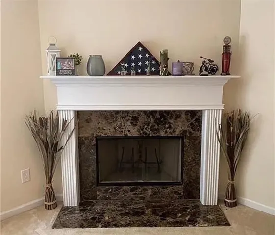 a white fireplace