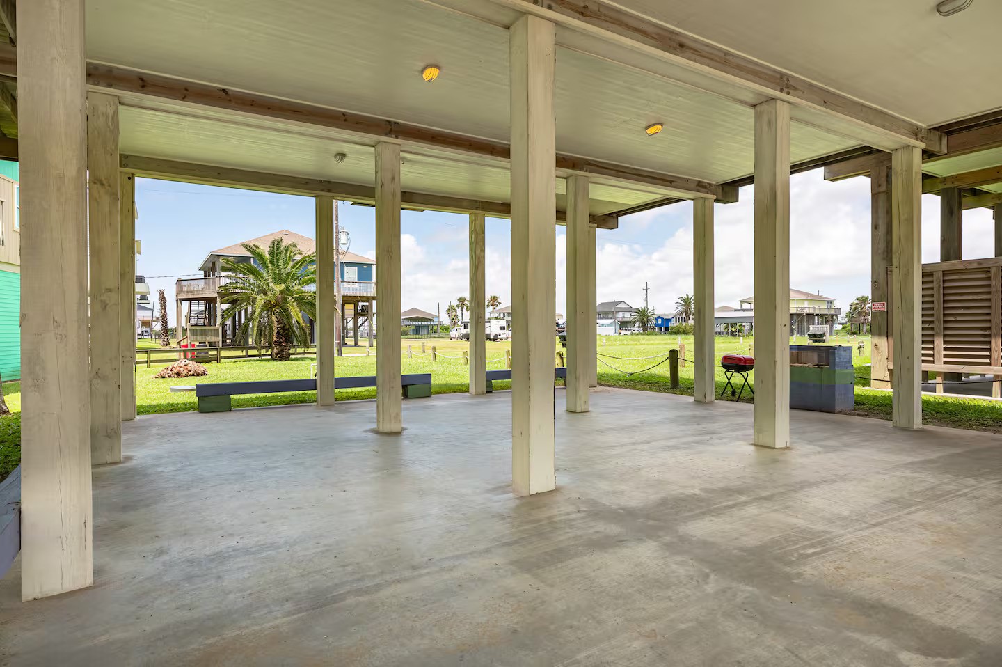 845 O' Neil Road Port Bolivar, TX 77650 - Photo 19 of 27 a view of a room with floor to ceiling windows
