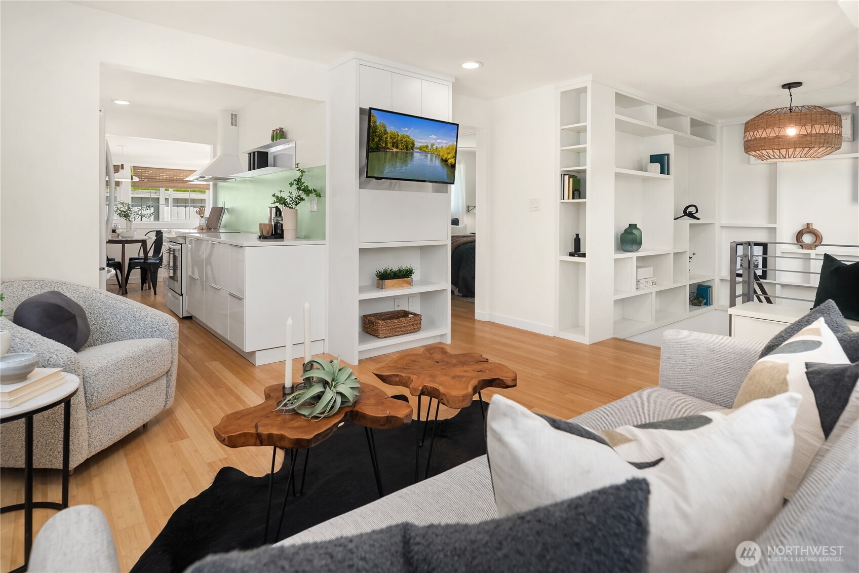 5648 38th Avenue Southwest Seattle, WA 98126 - Photo 8 of 40 a living room with furniture and a flat screen tv