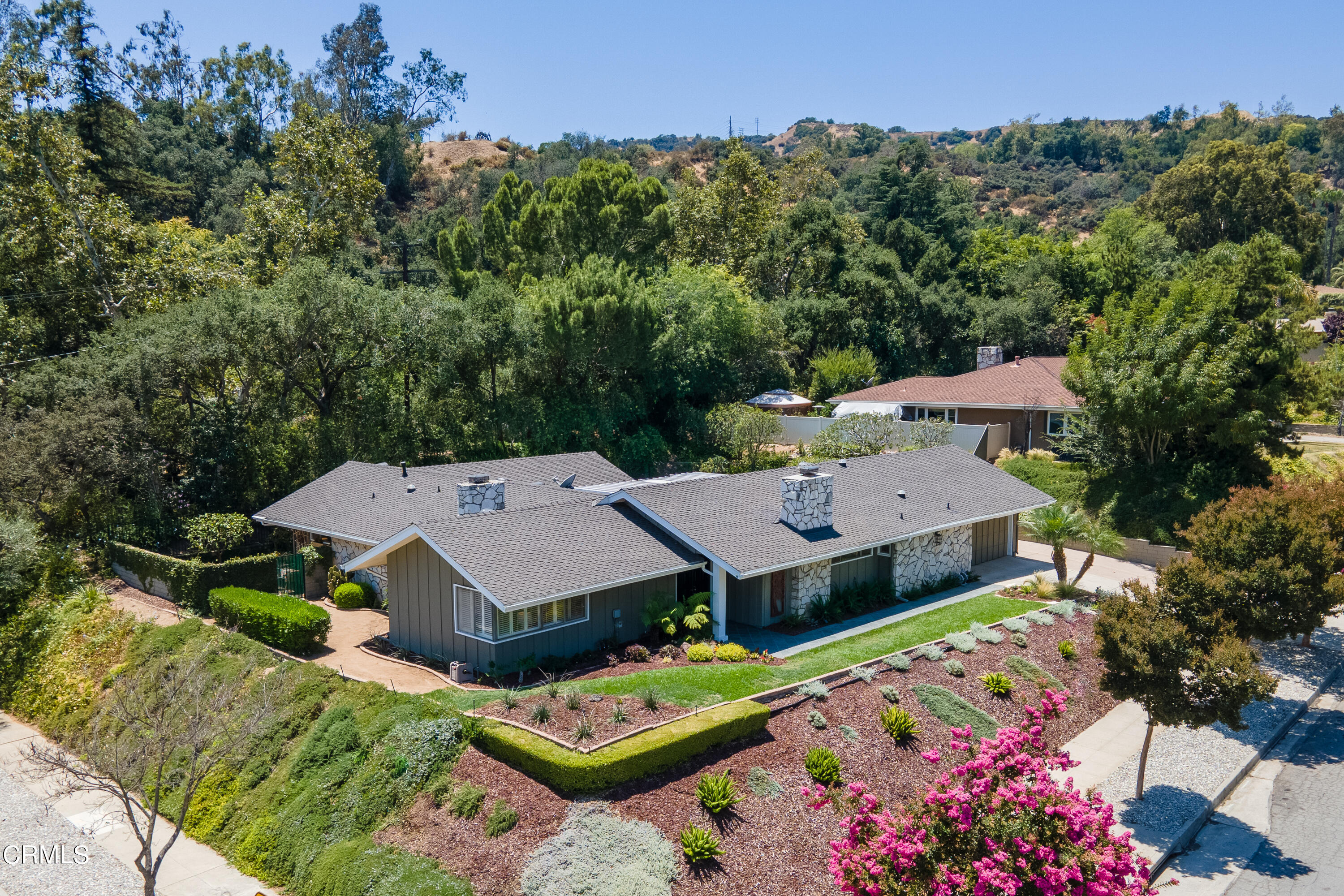 1450 Pegfair Estates Drive Pasadena, CA 91103 - Photo 52 of 58 an aerial view of a house with yard and outdoor seating