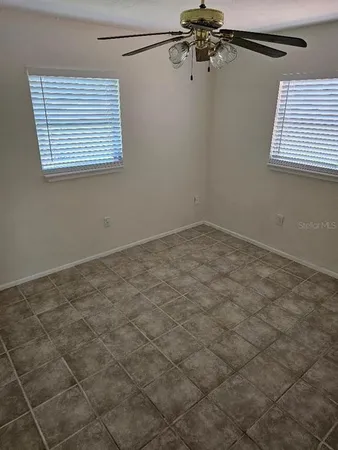 an empty room with a window