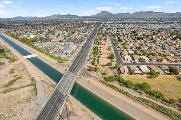 an aerial view of a city