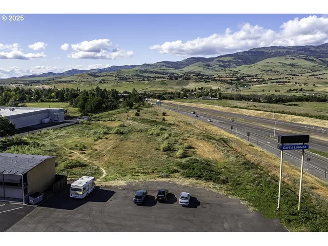 a view of an outdoor space and mountain view